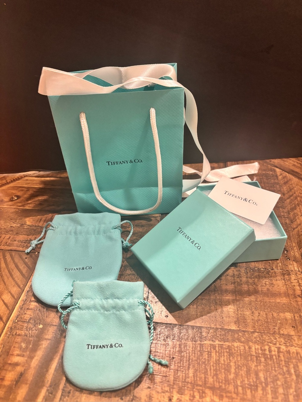 Tiffany & Co. Signature Blue Gift Bag, Box & Pouches and Ribbon Set